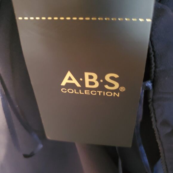 NWT ABS Collection Womens Sheath Dress Size10 Navy Blue Bell Sleeve Off Shoulder - Picture 12 of 14